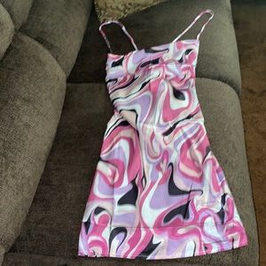 Slip dress marble print